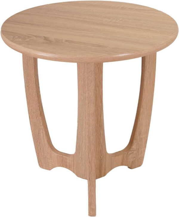 FINECASA Wooden Round Coffee Table, Curved Leg, Furniture, Accent Couch, Coffee Table for Livingroom, Round Wood Table, 36 x 18 Inches, Natural