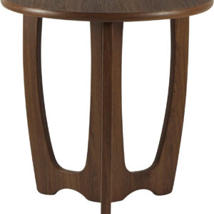 FINECASA Wooden Round Coffee Table, Curved Leg, Furniture, Accent Couch, Coffee Table for Livingroom, Round Wood Table, 36 x 18 Inches, Natural