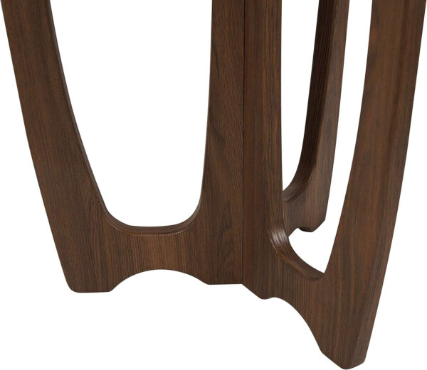 FINECASA Wooden Round Coffee Table, Curved Leg, Furniture, Accent Couch, Coffee Table for Livingroom, Round Wood Table, 36 x 18 Inches, Natural