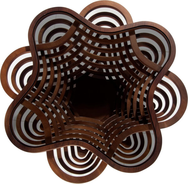 6887cdbcd9e5ef0955ecaf042a3e69d7f93997a6afa9977e37eda.jpg by Papella Design, Cloud Coffee Table, Modern Decorative Wooden Center Table, Glass Top Living Room & Reception Coffee Table, Natural Walnut Veneer, Rustic & Contemporary Style, for Home & Office