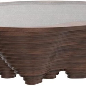 6887cdcc81b306b3e9101243ce9a0620bec185cf3150dfe376857.jpg by Papella Design, Cloud Coffee Table, Modern Decorative Wooden Center Table, Glass Top Living Room & Reception Coffee Table, Natural Walnut Veneer, Rustic & Contemporary Style, for Home & Office