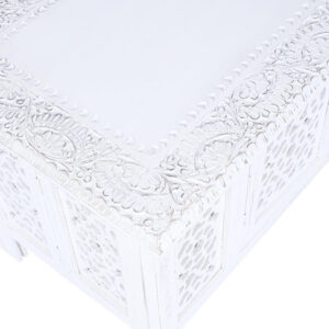 6887ce6450ad4e9632713a2a4e83ca96159334e6f6dedb8ba2e8d.jpg Hand-Carved Wooden Coffee Table – 36” x 18” Rectangular Mango Wood Center Table with Storage, White Antique Finish, Living Room & Accent Table