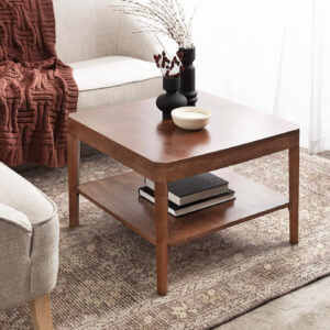 6887ce8c2d893dd2b07ebdb4f1223f1b19b30a5bb2fa2ae7945c5.jpg Kate and Laurel Talcott Tiered Square Coffee Table 26 x 26 x 18 Natural Brown Transitional Two-Tier Rectangular Living Room Table with Storage and Mango Wood Construction