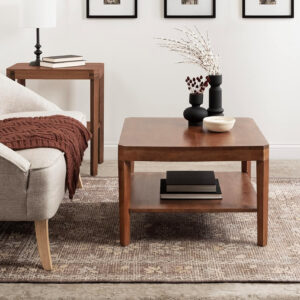 6887ce8f1e2a6895bf2de7078d2ef7602a5bf59ea66ae657d58e3.jpg Kate and Laurel Talcott Tiered Square Coffee Table 26 x 26 x 18 Natural Brown Transitional Two-Tier Rectangular Living Room Table with Storage and Mango Wood Construction