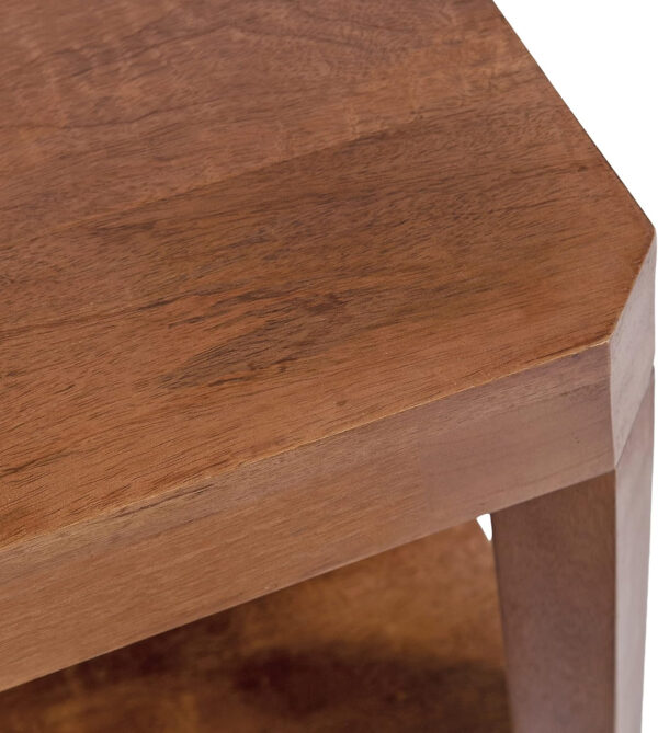 6887ce91f2650a15874a80df452ef227ea901b060f642a87390e1.jpg Kate and Laurel Talcott Tiered Square Coffee Table 26 x 26 x 18 Natural Brown Transitional Two-Tier Rectangular Living Room Table with Storage and Mango Wood Construction