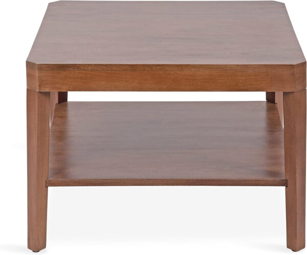 6887ce96a5d8dc7d09ef8a9f0585fb54370ab8c28f6b2b8e1631b.jpg Kate and Laurel Talcott Tiered Square Coffee Table 26 x 26 x 18 Natural Brown Transitional Two-Tier Rectangular Living Room Table with Storage and Mango Wood Construction