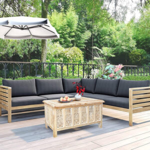 The Wooden Town Antique White Mango Wood Coffee Table - 36"x18" Rectangular Living Room Center Table, Rustic Wood Accent Table for Stylish & Durable Home Décor