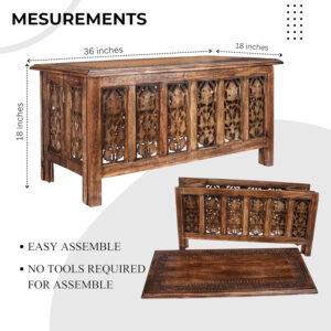 The Wooden Town Antique White Mango Wood Coffee Table - 36"x18" Rectangular Living Room Center Table, Rustic Wood Accent Table for Stylish & Durable Home Décor