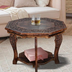 The Wooden Town Antique White Mango Wood Coffee Table - 36"x18" Rectangular Living Room Center Table, Rustic Wood Accent Table for Stylish & Durable Home Décor