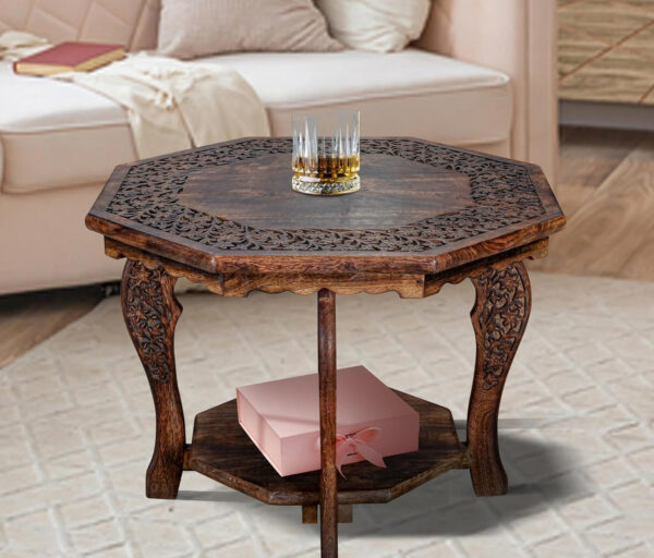 The Wooden Town Antique White Mango Wood Coffee Table - 36"x18" Rectangular Living Room Center Table, Rustic Wood Accent Table for Stylish & Durable Home Décor