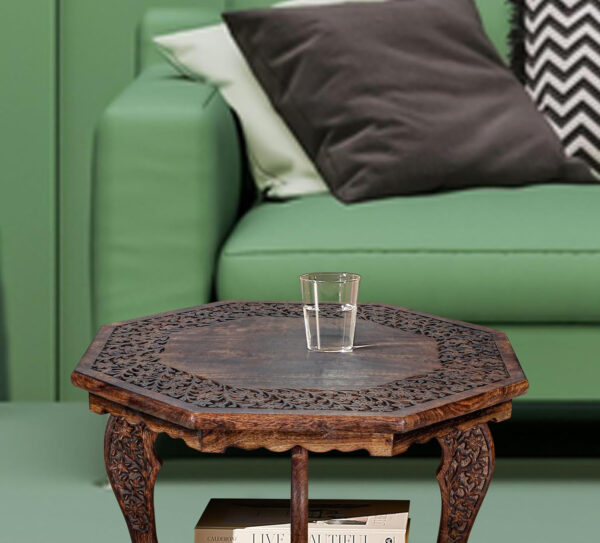 The Wooden Town Antique White Mango Wood Coffee Table - 36"x18" Rectangular Living Room Center Table, Rustic Wood Accent Table for Stylish & Durable Home Décor