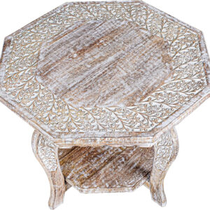 The Wooden Town Antique White Mango Wood Coffee Table - 36"x18" Rectangular Living Room Center Table, Rustic Wood Accent Table for Stylish & Durable Home Décor