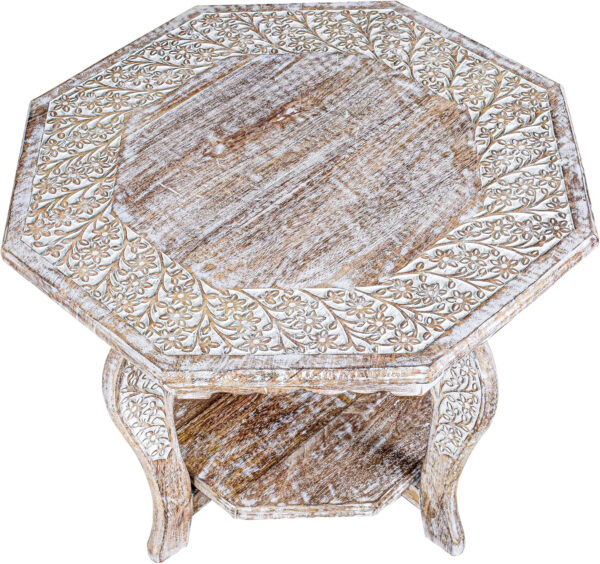 The Wooden Town Antique White Mango Wood Coffee Table - 36"x18" Rectangular Living Room Center Table, Rustic Wood Accent Table for Stylish & Durable Home Décor