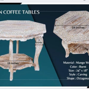 The Wooden Town Antique White Mango Wood Coffee Table - 36"x18" Rectangular Living Room Center Table, Rustic Wood Accent Table for Stylish & Durable Home Décor