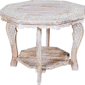 The Wooden Town Antique White Mango Wood Coffee Table - 36"x18" Rectangular Living Room Center Table, Rustic Wood Accent Table for Stylish & Durable Home Décor