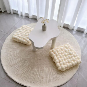 MIINO Walnut Modern Coffee Table with Triple Base, 31.5" L x 22" W x 16" H Mid-Century Modern Short Cocktail Table Center Table for Living Room, Patio