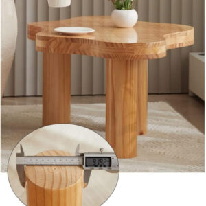 MIINO Walnut Modern Coffee Table with Triple Base, 31.5" L x 22" W x 16" H Mid-Century Modern Short Cocktail Table Center Table for Living Room, Patio