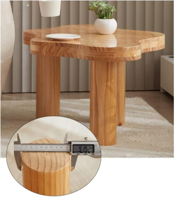 MIINO Walnut Modern Coffee Table with Triple Base, 31.5" L x 22" W x 16" H Mid-Century Modern Short Cocktail Table Center Table for Living Room, Patio