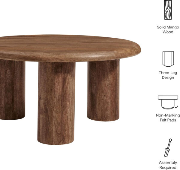 6887cfa21226934e25eedfb457149f263eb8a59b26ba19fbc1d84.jpg Modway Mavina 34 Inch Round Mango Wood Coffee Table in Black - Modern Wood Center Table for Living Room