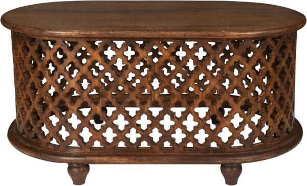 6887cfc59a3e3af54a8462093f4e913bf6ee28bd85ce787738bec.jpg The Wooden Town Solid Mango Wood Coffee Table - Oval Center Table for Living Room | Tea Table | Wooden Accent Table | 36x21x18 Inches | Handcrafted Modern Furniture for Home Décor