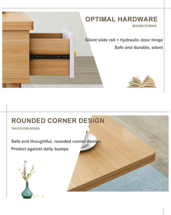 Wood Coffee Table with Storage, Lift Top Center Table for Living Room - Modern 3 in 1 Multi-Function Coffee Table with Hidden Compartment - Converts to Dining Table for Reception - End Tables