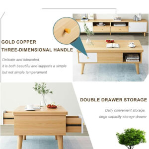 Wood Coffee Table with Storage, Lift Top Center Table for Living Room - Modern 3 in 1 Multi-Function Coffee Table with Hidden Compartment - Converts to Dining Table for Reception - End Tables