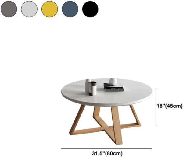 Coffee Side Table Nordic Style Solid Wood Round Side Table Contemporary Pedestal Side End Table Cross Leg Coffee Table Sofa Center Table for Living Room - 31.5" L x 31.5" W x 17.7" H Blue