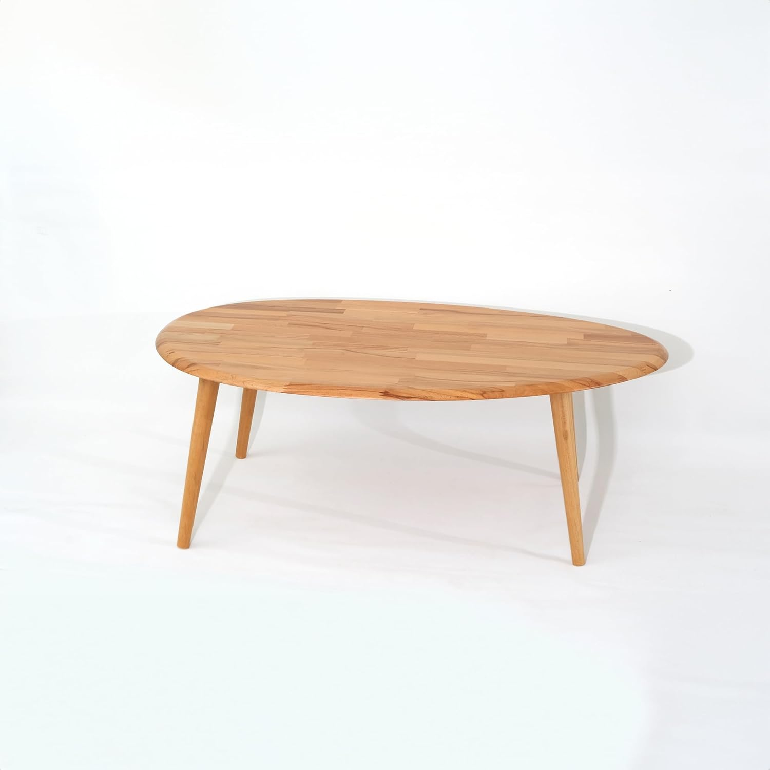 Asymmetric Natural Wooden Coffee Table for Living Room | Modern Wooden Center Table | Center Table for Living Room Home Office Balcony Yard Coffee Shop (Natural, Only Coffee Table)