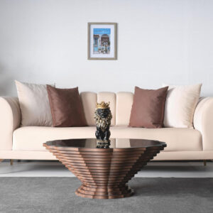 6887d0a9e877b1e41574b9d8521827050f3fdde3d092ebf447390.jpg Papella Duru Model Sculptural Square Coffee Table – A Modern Art Piece with Architectural Precision, Layered Walnut Symmetry, and a Reflective Black Glass Crown for Timeless Prestige