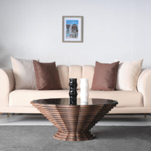 6887d0adb1738e180df40d993dca8cd1b83a2a4e81a6e35c0b972.jpg Papella Duru Model Sculptural Square Coffee Table – A Modern Art Piece with Architectural Precision, Layered Walnut Symmetry, and a Reflective Black Glass Crown for Timeless Prestige