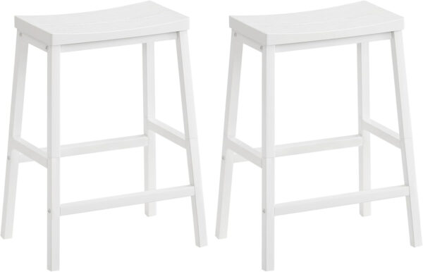 HOOBRO Bar Stools, Set of 2 Bar Chairs, 23.6 Inch Saddle Stools, Kitchen Counter Seat with Footrests, Industrial Barstools for Dining Room, Kitchen, Counter, Rustic Brown and Black BF02MD01
