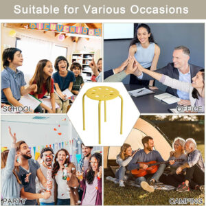 6887d3ec60d085980729796d8ec7718c59eb99527a3431d32cafc.jpg VECELO 6-Piece Stacking Stools, 17.7 Inch Standard Height, Portable Stackable Colorful Decoration Stools for School Classroom and Office Use, Yellow