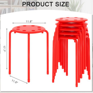 6887d3f1f2e0befad1b7a60418d2cb3f7e79a8c0ed2c6cbe5089e.jpg VECELO 6-Piece Stacking Stools, 17.7 Inch Standard Height, Portable Stackable Colorful Decoration Stools for School Classroom and Office Use, Yellow