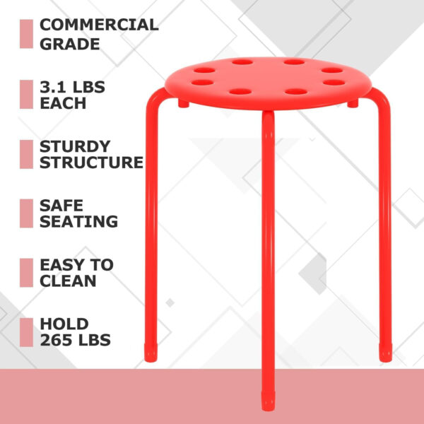 6887d3f3dd139f650cc465e347a3b97699ad6a6702a554d4c6909.jpg VECELO 6-Piece Stacking Stools, 17.7 Inch Standard Height, Portable Stackable Colorful Decoration Stools for School Classroom and Office Use, Yellow