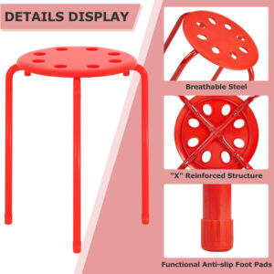 6887d3fcda40ec52e2dbca42d17a8820e9fa995b7baddaf644a7b.jpg VECELO 6-Piece Stacking Stools, 17.7 Inch Standard Height, Portable Stackable Colorful Decoration Stools for School Classroom and Office Use, Yellow