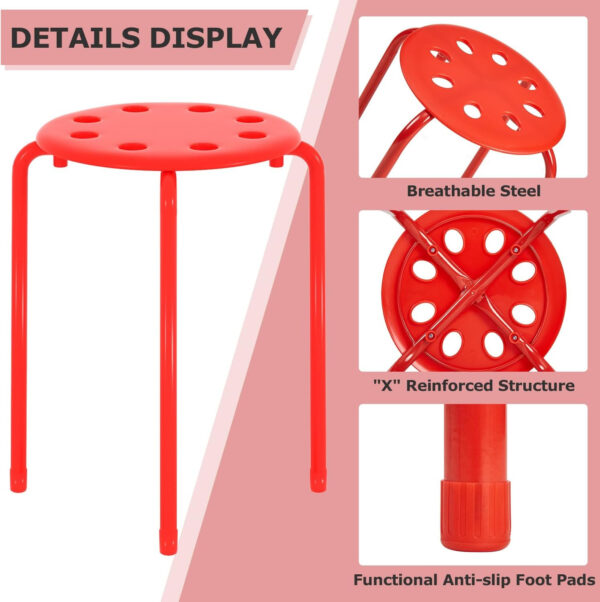 6887d3fcda40ec52e2dbca42d17a8820e9fa995b7baddaf644a7b.jpg VECELO 6-Piece Stacking Stools, 17.7 Inch Standard Height, Portable Stackable Colorful Decoration Stools for School Classroom and Office Use, Yellow