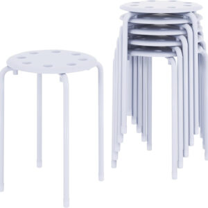 6887d400226d5dbb49fc168e13a4beedb8d6dbf3a916e827a5f1b.jpg VECELO 6-Piece Stacking Stools, 17.7 Inch Standard Height, Portable Stackable Colorful Decoration Stools for School Classroom and Office Use, Yellow