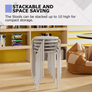 6887d4055aa9f4e7a030375ef1de4a0639b21c099e2be0e1cfa70.jpg VECELO 6-Piece Stacking Stools, 17.7 Inch Standard Height, Portable Stackable Colorful Decoration Stools for School Classroom and Office Use, Yellow