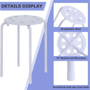 6887d406b16d651c44cd9ca9e20031932f41bd5332ece06ac7c1b.jpg VECELO 6-Piece Stacking Stools, 17.7 Inch Standard Height, Portable Stackable Colorful Decoration Stools for School Classroom and Office Use, Yellow