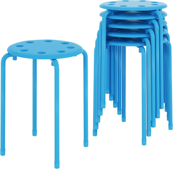 6887d40ad021626aeefac518322fad4cf008ffe8bc53492140c76.jpg VECELO 6-Piece Stacking Stools, 17.7 Inch Standard Height, Portable Stackable Colorful Decoration Stools for School Classroom and Office Use, Yellow