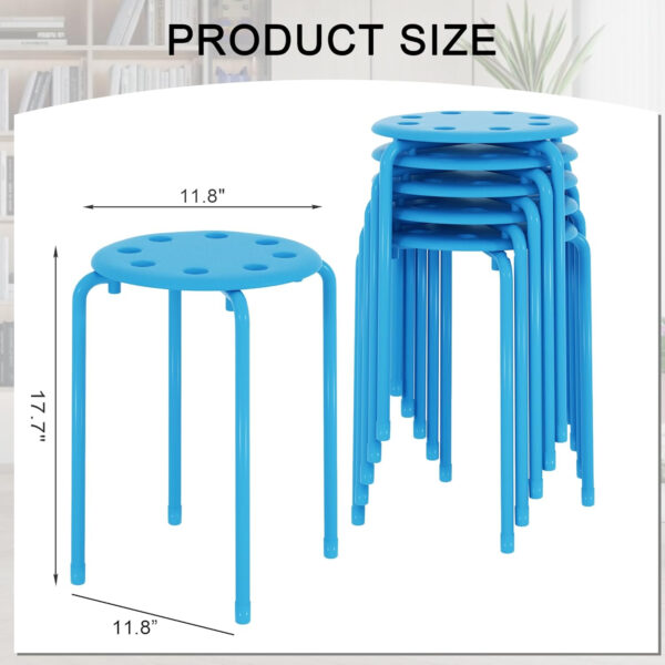 6887d40d8a4f52872642299f4a033787d808cbf45a8a51cb95830.jpg VECELO 6-Piece Stacking Stools, 17.7 Inch Standard Height, Portable Stackable Colorful Decoration Stools for School Classroom and Office Use, Yellow