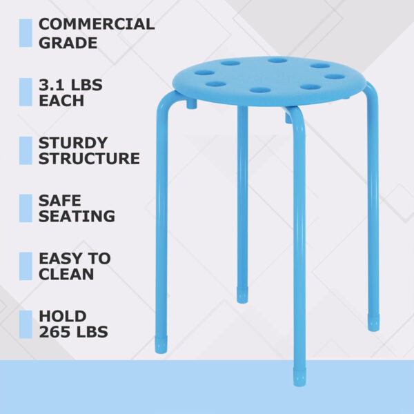 6887d41016c61a59e3cb78088504b91cba973fc635b6c47534d78.jpg VECELO 6-Piece Stacking Stools, 17.7 Inch Standard Height, Portable Stackable Colorful Decoration Stools for School Classroom and Office Use, Yellow