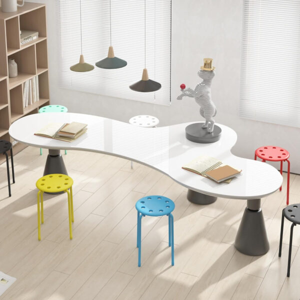 6887d41671e50850e2b3b4096f888d54470b1cd67856dcac4f40e.jpg VECELO 6-Piece Stacking Stools, 17.7 Inch Standard Height, Portable Stackable Colorful Decoration Stools for School Classroom and Office Use, Yellow