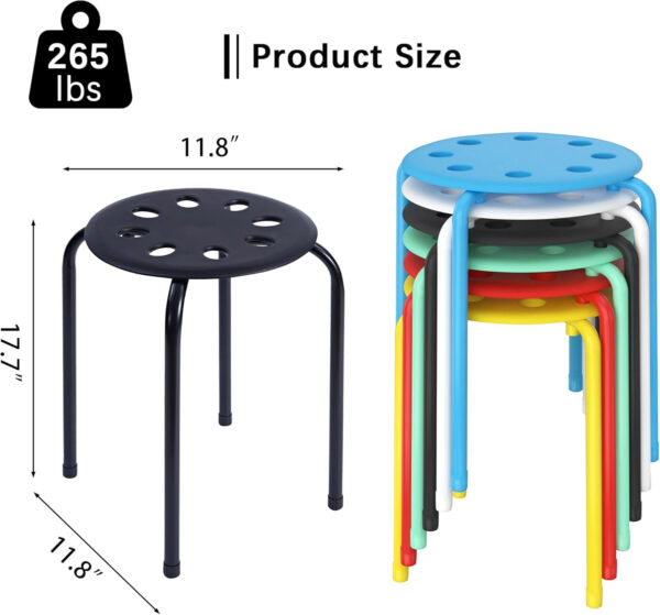 6887d417a49d946eba0b0f15d2fb049b291240980aea9951a9476.jpg VECELO 6-Piece Stacking Stools, 17.7 Inch Standard Height, Portable Stackable Colorful Decoration Stools for School Classroom and Office Use, Yellow
