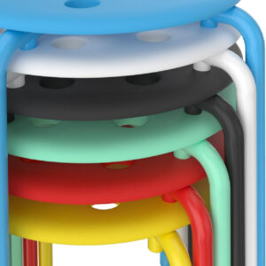 6887d41e86d574c3e66375043346564bb1ec4748b574f081f2aed.jpg VECELO 6-Piece Stacking Stools, 17.7 Inch Standard Height, Portable Stackable Colorful Decoration Stools for School Classroom and Office Use, Yellow