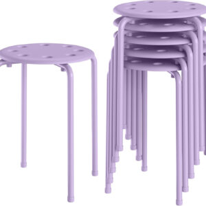 6887d420c360bfa40f84927780dcb579ce0adf53bf3bbbcb3b982.jpg VECELO 6-Piece Stacking Stools, 17.7 Inch Standard Height, Portable Stackable Colorful Decoration Stools for School Classroom and Office Use, Yellow