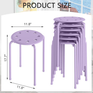 6887d423735b691e2c8d6799583230d78f124619d1fc8efd33501.jpg VECELO 6-Piece Stacking Stools, 17.7 Inch Standard Height, Portable Stackable Colorful Decoration Stools for School Classroom and Office Use, Yellow