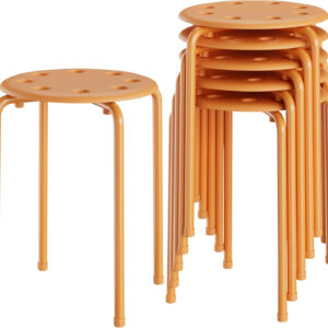 6887d429e82ba59e76b3b2c5f47e26b0df9b8a01709f2b5dae7bd.jpg VECELO 6-Piece Stacking Stools, 17.7 Inch Standard Height, Portable Stackable Colorful Decoration Stools for School Classroom and Office Use, Yellow