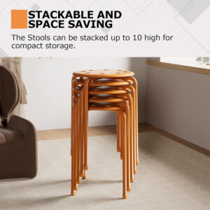 6887d42e306e6ee3ab27922f25693a4dcad22438d1c163905e963.jpg VECELO 6-Piece Stacking Stools, 17.7 Inch Standard Height, Portable Stackable Colorful Decoration Stools for School Classroom and Office Use, Yellow