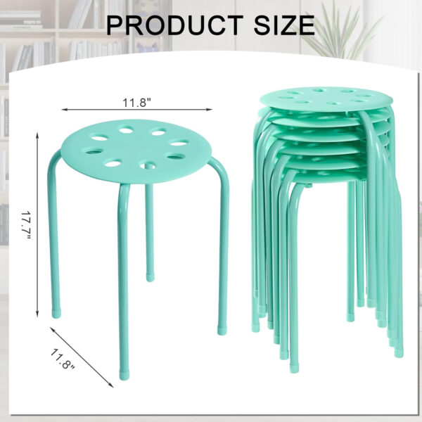6887d436e84868a418636c4b8b0dbdfcce9bbf2fa3cd498e68c33.jpg VECELO 6-Piece Stacking Stools, 17.7 Inch Standard Height, Portable Stackable Colorful Decoration Stools for School Classroom and Office Use, Yellow